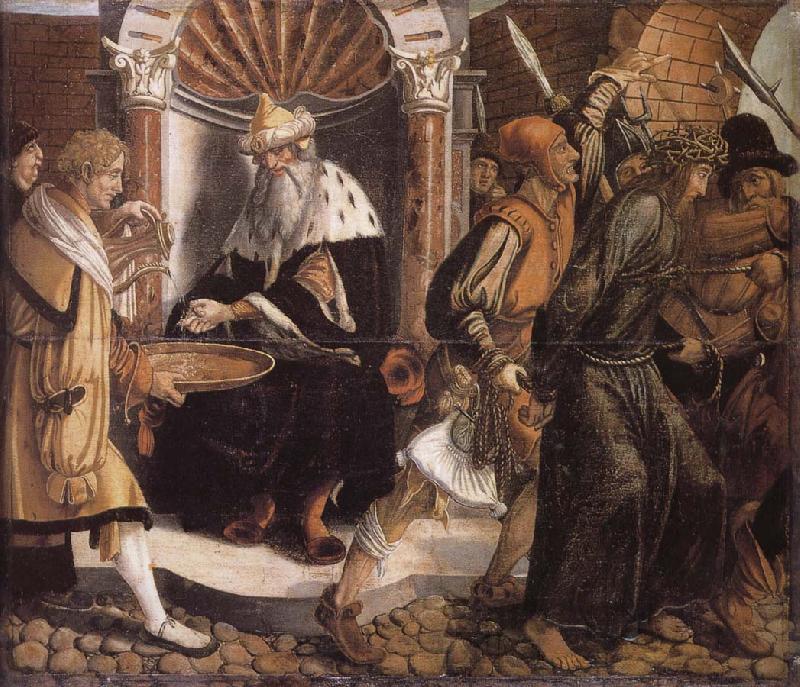 Hans Holbein Pilate wash their hands too Norge oil painting art